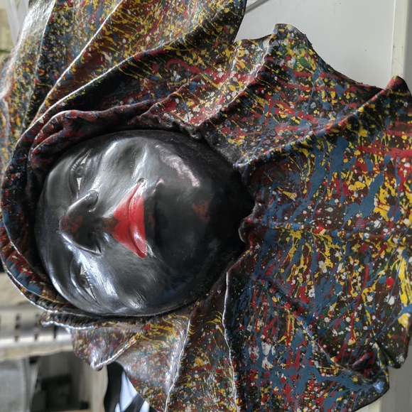 Colorful Abstract Face Sculpture - Picture 3 of 6